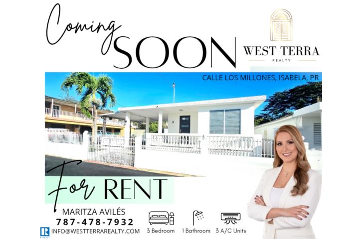 Barrio-Bejucos CASA en alquiler Isabela PR Casa en Isabela