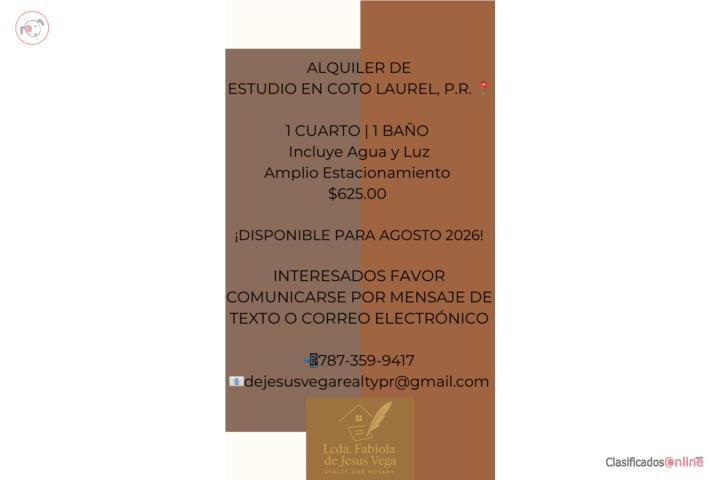 ESTUDIO EN COTO LAUREL, P.R.