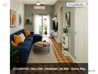 Urb Santa Rita - 3 Cuartos - Balcón - $1,350
