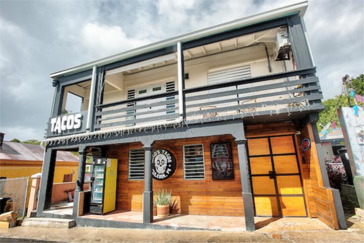 This property is Zacos Tacos restaurant in the middle of the town of Dewey, the only town in Culebra