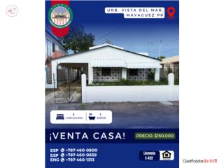 CASA EN VENTA Urb. Vista del Mar, Mayaguez 