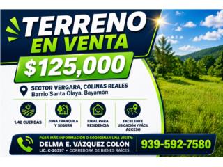 Terreno, Bayamón, 1.42 cuerdas, 125K