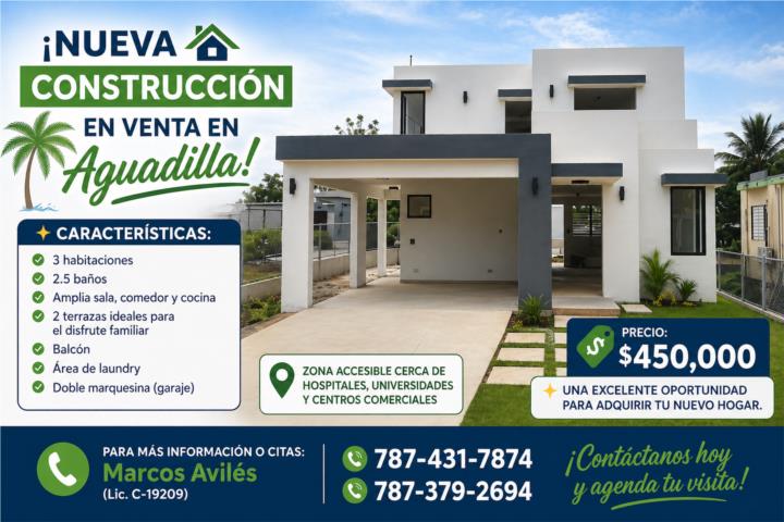 ¡Nueva Construcción en Venta en Aguadilla!