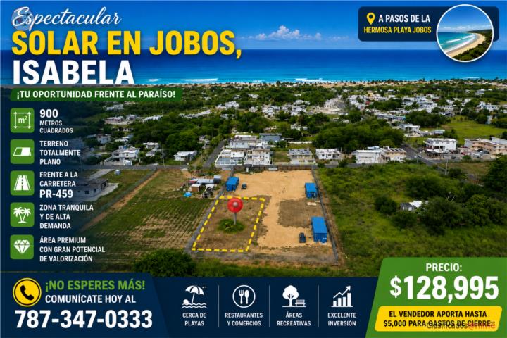 SOLAR PLANO A MINUTOS DE LA PLAYA JOBOS