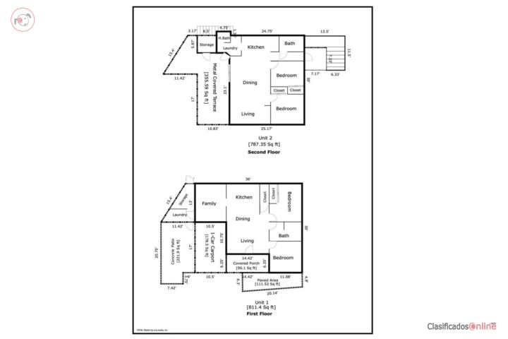 Barrio Collores, 2 casas, 4 cuartos, 2.5 baño