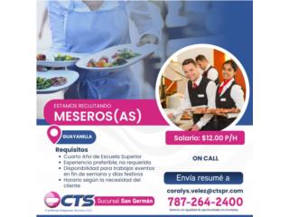 MESEROS/ ON CALL 