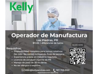 Operador de Manufactura- Las Piedras PR