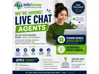 LIVE CHAT AGENT - CHAT ONLY - MAYAGUEZ
