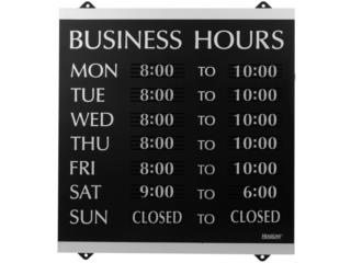 Business Hours Sign  14 x 13 Black & Silver