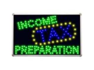 LED Sign Income Tax Preparation Verde, Azul, 