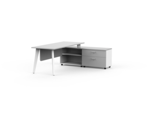 Andrea Series Desk - Step Down - White, ModuFit, Inc. Puerto Rico