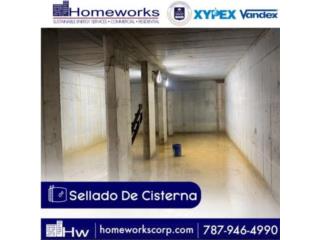 Sellado de Cisterna Hormigon Xypex Vandex, Homeworks Corporation Puerto Rico