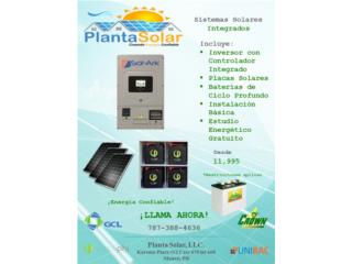 Sistema Placas Solares integrado Baterias, 24/7 PLANTA SOLAR Puerto Rico