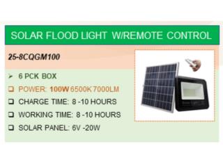 LAMPARA LED SOLAR FLOOD 100W 7000LM 6500K