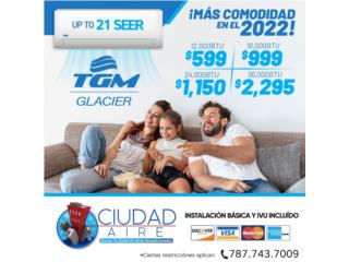 Isabela Puerto Rico Acondicionadores Aire - Inverter y Pared, TGM UP TO 21 SEER 12,000 BTU $599
