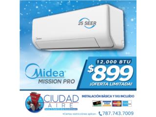 Bayamón Puerto Rico Acondicionadores Aire - Inverter y Pared, MIDEA PRO 25.5 SEER 12,000 BTU $899
