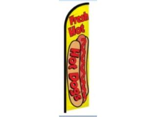 Banner FRESH HOT, HOT DOGS YW/RD 2.5 x 11.5. 