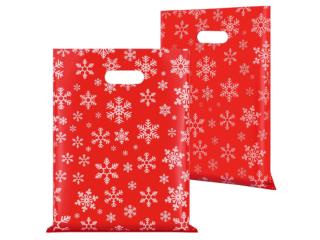 MERCHANDISE BAGS, RED SNOWFLAKES, 12 x 15., WSB Supplies U Puerto Rico