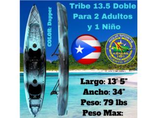 Tribe 13.5 Doble 2+1 Aventuras Familiar, Aqua Sports Kayaks P.R Distributors 787-782-6735 Puerto Rico