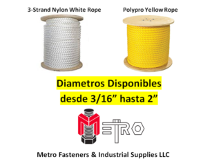Sogas Polypro & Sogas 3-Strand Nylon , Metro Fasteners & Industrial Supplies LLC Puerto Rico