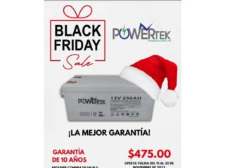 Batería Powertek 12v 250ah, CARIBBEAN ENERGY DISTRIBUTOR Puerto Rico