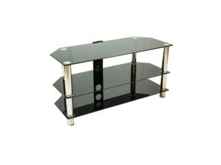 MESA PARA TV EN CRISTAL NEGRO , IBSTOREPR.COM  ( Escrbenos por texto ) Puerto Rico