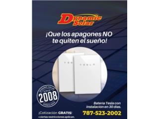 Batera Tesla con instalacin en 30 das, Dynamic Solar Puerto Rico