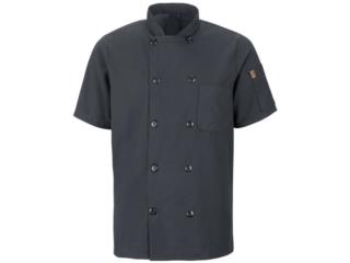 Short Sleeve Button Chef Coat 046X, AIKEN UNIFORMS Puerto Rico