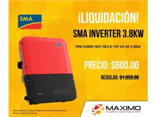 LIQUIDACION Inversor SMA 3800 Watts, MAXIMO SOLAR INDUSTRIES Puerto Rico