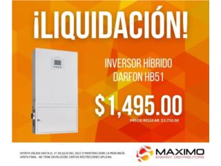 LIQUIDACION Inversor Darfon 5000 Watts, MAXIMO SOLAR INDUSTRIES Puerto Rico