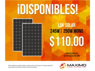 Panel Solar 245W|250W MONO - Nuevos, MAXIMO SOLAR INDUSTRIES Puerto Rico