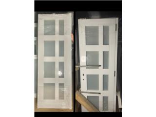 Dos puertas aluminio blanco , JR Manufacturing & doors Puerto Rico