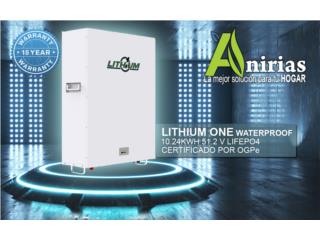 Bateria de Litio. Lithium one 51.2v a 10.24k, Anirias Inc Puerto Rico