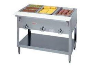 STEAM TABLE GAS 3 POZOS (WELLS) S/S ...NUEVO , AA Industrial Kitchen Inc Puerto Rico