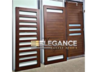PUERTAS Y PORTONES ALUMINIO CON TONOS MADERA, Elegance Garage Door's y Mas. Puerto Rico
