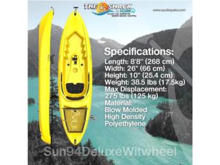 Azul Kayaks Sun 94 con rueda, The Shack 787-432-9153 Puerto Rico