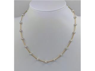 Collar Perlas y Links en Oro 14kt , Monte Piedad, Inc. Puerto Rico