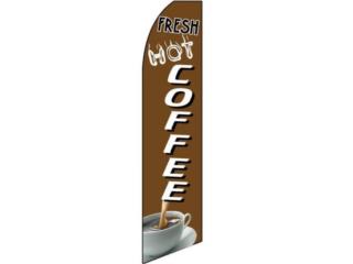 BANNER FRESH HOT COFFEE.2.5 X 11.5 BR/WH, WSB Supplies U Puerto Rico
