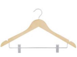 17 INCH NATURAL WOOD ALL PURPOSE SUIT HANGERS, WSB Supplies U Puerto Rico