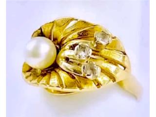 SORTIJA VINTAGE PERLA 14KT, JOYERIA CARMEN Puerto Rico