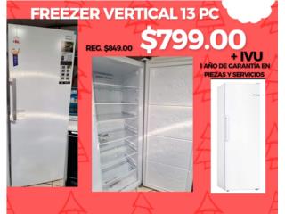 Freezer vertical 13 pc nuevo, Muebleria R&L Furniture World Puerto Rico