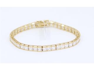 CZ Tennis Princess Cut 14kt Large , Monte Piedad, Inc. Puerto Rico