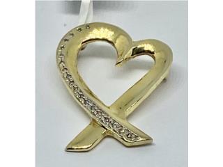 CHARM CORAZON BRILLANTES 14KT, JOYERIA CARMEN Puerto Rico