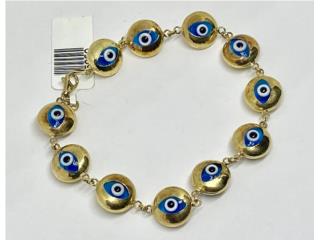 PULSERA OJOS SANTA LUCIA 14KT , JOYERIA CARMEN Puerto Rico