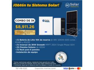 Combo De 3K, AC Solar Product Puerto Rico