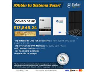 Combo De 8K Placas 410W, AC Solar Product Puerto Rico