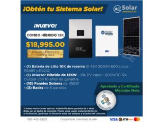 Combo De 12K Hibrido, AC Solar Product Puerto Rico