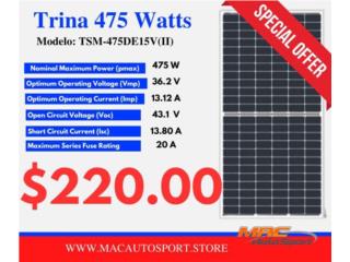Placas Solares Trina 475Watt Nuevas , MAC Autosport  Puerto Rico