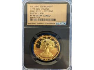 US Mint 225th anniv Gold Coin, La Familia Casa de Empeo y Joyera-Guaynabo Puerto Rico