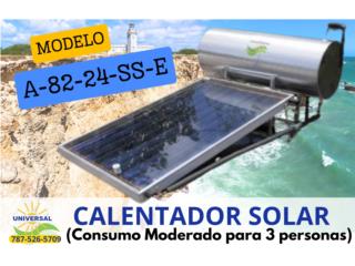 CALENTADOR SOLAR S/S 1 PLACA PARA 3 PERSONAS, Universal Solar Fabrica, Ventas y Servicios  Puerto Rico